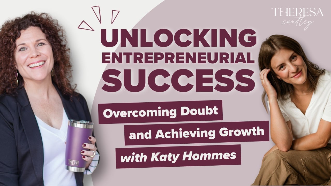 Two women CEOs smiling in a podcast studio, symbolizing leadership mentorship and overcoming entrepreneur imposter syndrome.