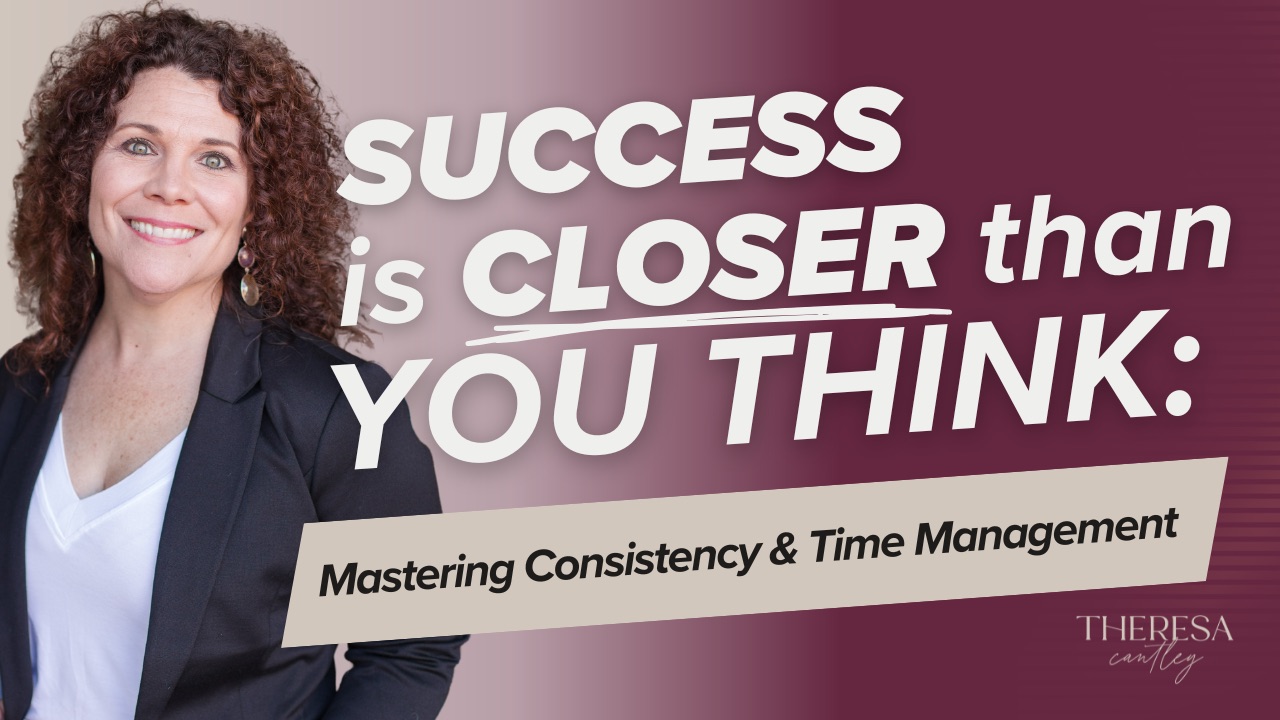 Confident woman leader by text on mastering consistency and time management; CEO podcast on executive success and growth strategies. Do you ever feel like your business progress takes forever? The truth is that transformation takes time.