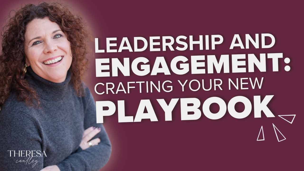 Confident executive woman symbolizes leadership and mentorship for CEOs; podcast theme: Crafting Your New Playbook on maroon background.