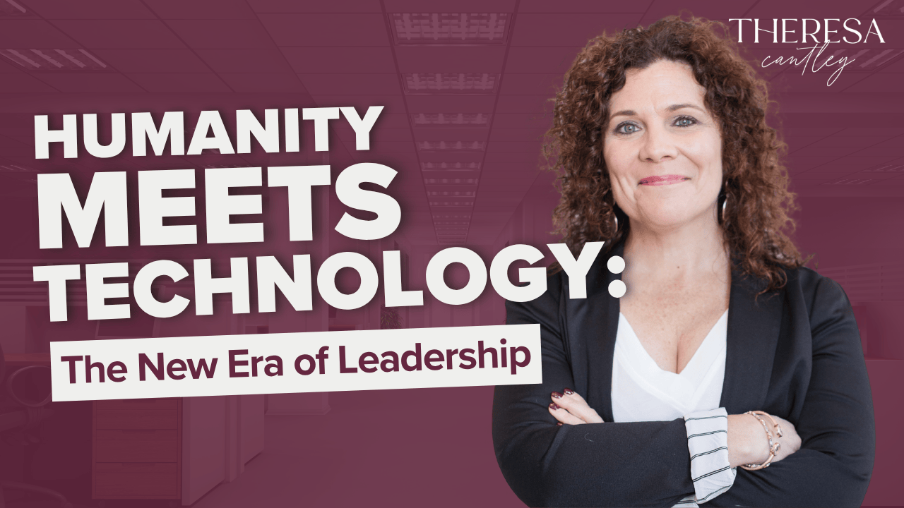 A confident female CEO stands in a modern office, arms crossed, symbolizing executive leadership for a growth-focused podcast.